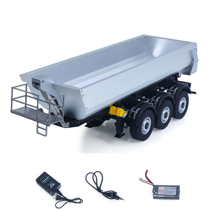 Fast Shipping 26.1Inches KABOLITE 1/14 Metal Radio Control Semi Trailer Dumper Electric Lifting for RC Tractor Truck 770S Light Support Leg