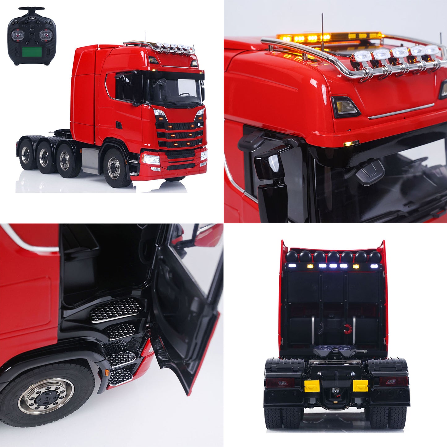 8X8 1/14 RC Tractor Truck 770S Metal Transmission W/ Transfer Case 3Speed Gearbox Light Sound System Painted Model No Charger
