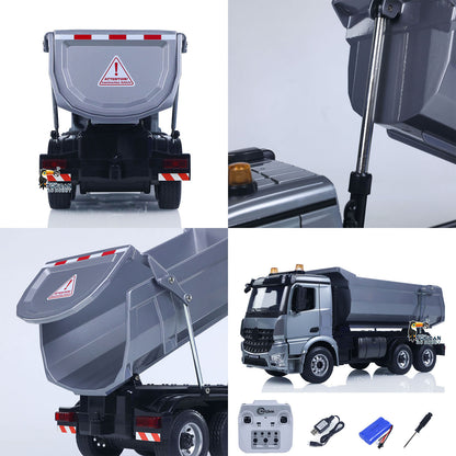 DoubleE E590 003 1/20 RC Dump Truck 6X6 Electric Lifting Remote Control Tipper Metal Gears Sounds Lights Model Vehicle RTR