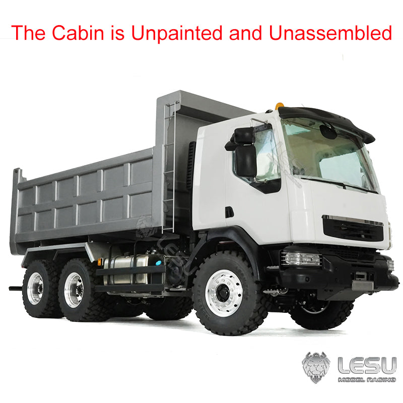 Metal 1/14 Scale LESU 6*6 Radio Controlled Hydraulic Dumper Truck 2Speed Gearbox Sound Light System Motor Servo ESC for Tipper