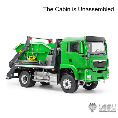 LESU 4X4 1/14 RC Hydraulic Swing Arm Garbage Truck Skip Loader TGS Paintied Car