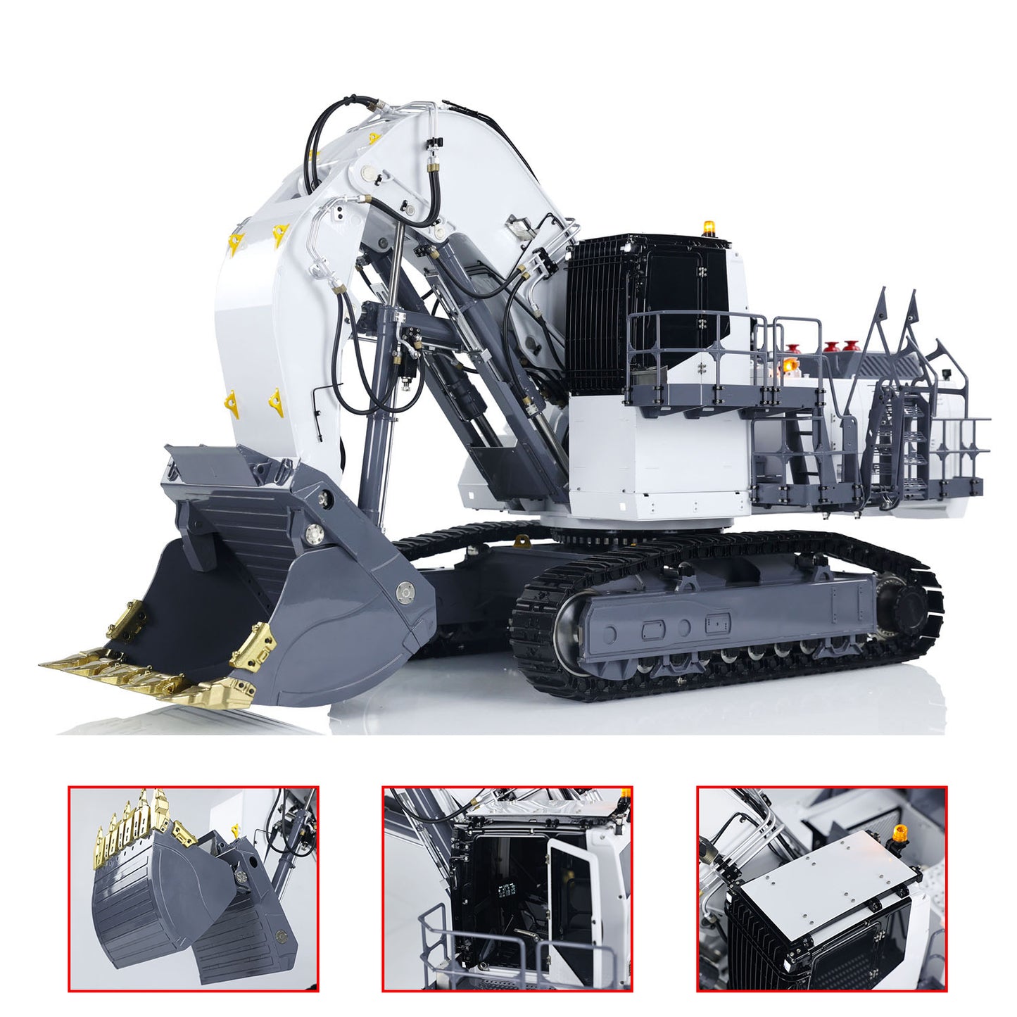 LESU 1/14 Heavy RC Hydraulic Excavator AOUE 9150 for Forward Shovel Double-Pump Digger PNP Construction vehicle Car  Light System