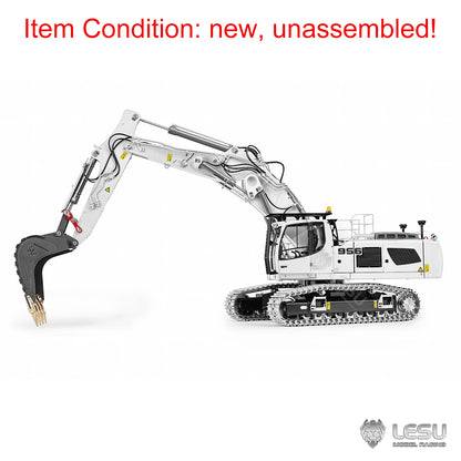 LESU 1/14 Remote Control Metal Hydraulic Excavator Aoue LR956 KIT 3 Arms RC Digger Model 7CH Valve GPS 4MPA Dual Pumps Light ESC