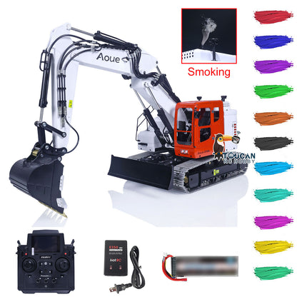 LESU 1/14 Aoue Metal ET26L Painted Assembled RTR Hydraulic Three-section RC Excavator B0012 With PL18EV Transmitter Smoke Function