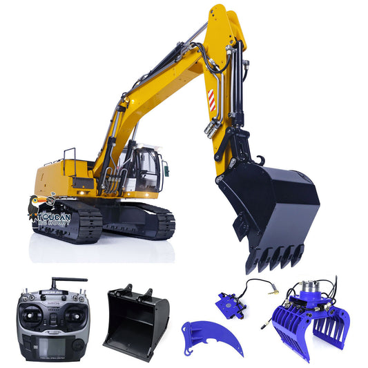 MTM 1/14 946 RC 2 Arms Metal ARTR Hydraulic Tracked Excavator Digger With Ripper Grab Bucket
