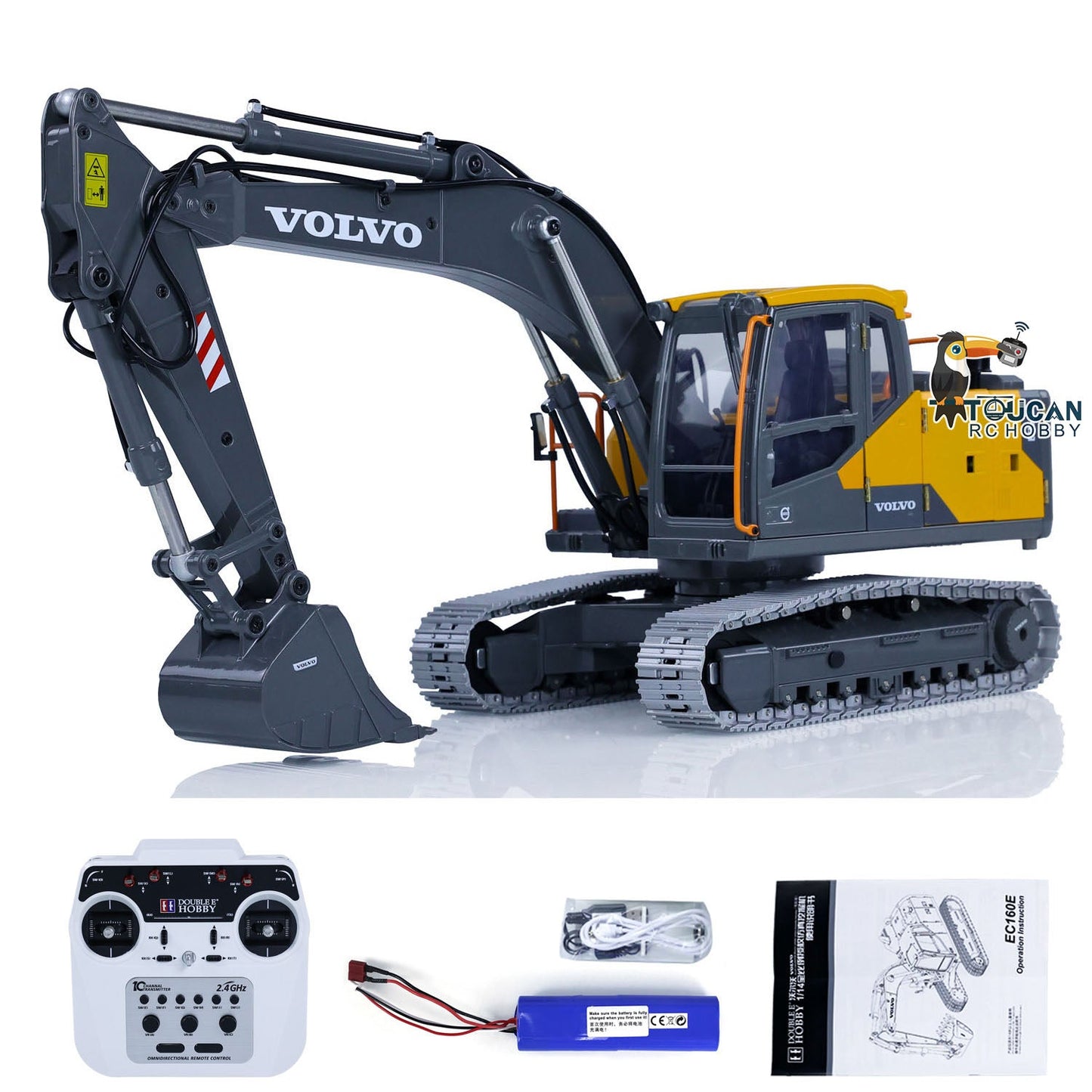 IN STOCK 1:14 Double E E010 Volvo EC160E Electric RTR RC Excavator