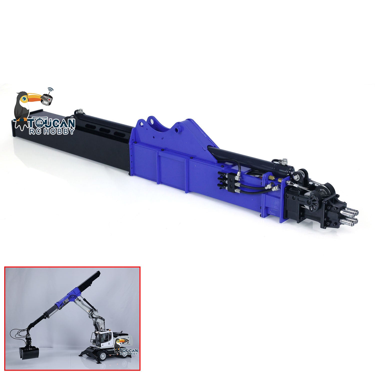 Metal Hydraulic Telescopic Boom / Claw for 1/14 RC Excavator 946 EC380 ...