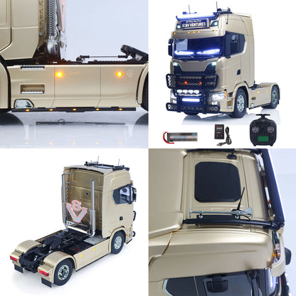 TOUCAN 1/14 Remote Control Tractor Truck 4X2 TAMIYA Chassis 56379 3Speed Gearbox Flowing Water Light Smoke Unit ST8 Radio RTR Demon Eye Electric Windshield Wiper