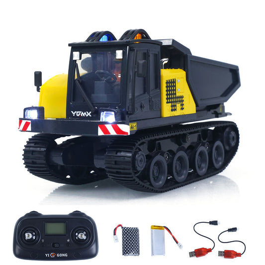 US STOCK 1/50 T14R Panther RTR Electric RC Crawler Dump Truck Construction Vehicle Tracked Tipper Finished Model Toys Lights Sounds Unit