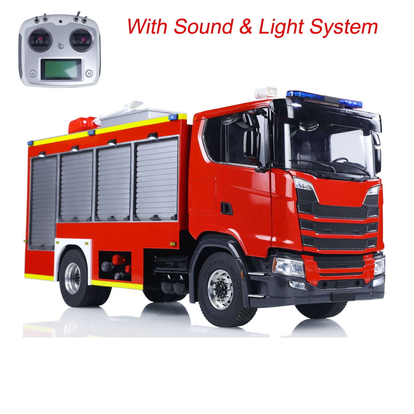1/14 Electric Fire Truck SC 770S Remote Control Vehicle i6S Radio Metal Chassis 11.1V Battery 2Speed Gerabox Water Spraying RC Model Car