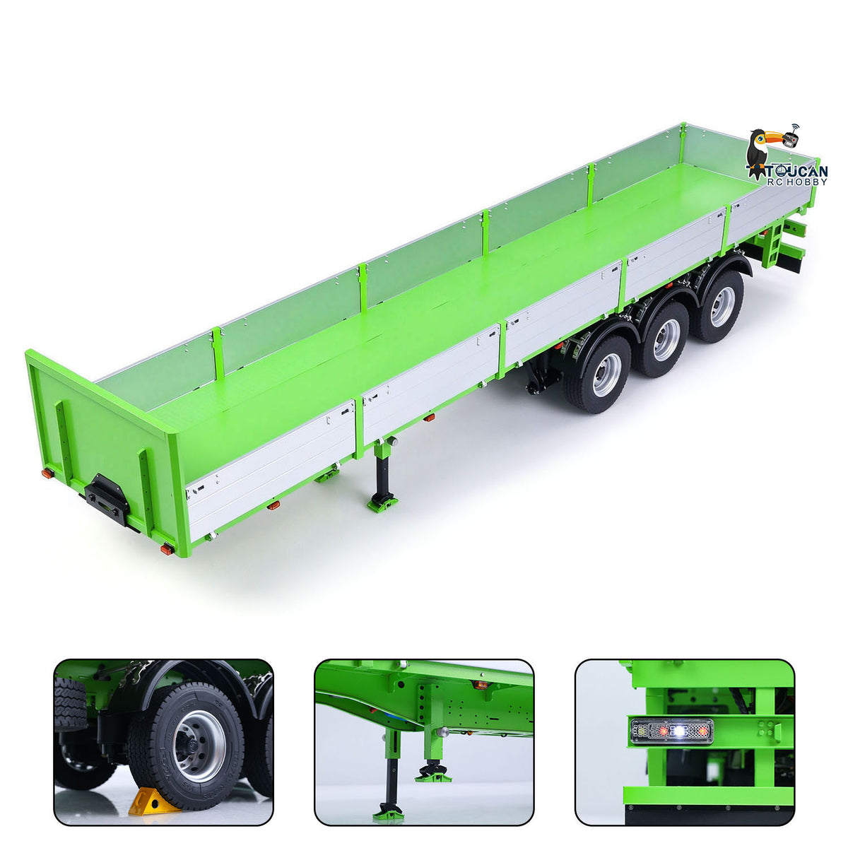 TOUCAN Painted 3-Axle Metal Semi Trailer Support Legs For 1/14 RC Tractor Truck Remote Control Lorry Car Model BM214 Forklift