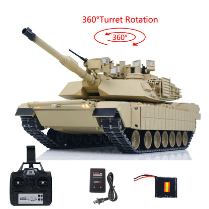 TOUCAN 1/16 Metal RC Tank 3918 Abrams M1A2 TUSK II Dual Flow Gearbox 360 Turret Rotary Infrared Combat Barrel Recoil FPV
