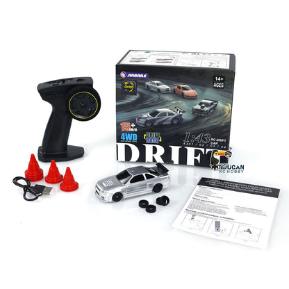 Fast Shipping 1:43 Ready to Run Race Car Gyro Drift Car 4WD Traffic Cones Mini Toy for Boys