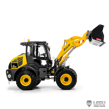 LESU 1/14 4X4 RC Hydraulic Loader Aoue WA100M-8 Metal Remote Control Construction Vehicle Model 4CH Valve Axle Lock Sound Light
