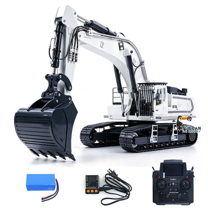 40KG! RTR 1/12 Metal Hydraulic RC Digger LR976 6CH Valves Remote Control Excavator 3.0L Dual Pump Hobbywing Brusheless ESC