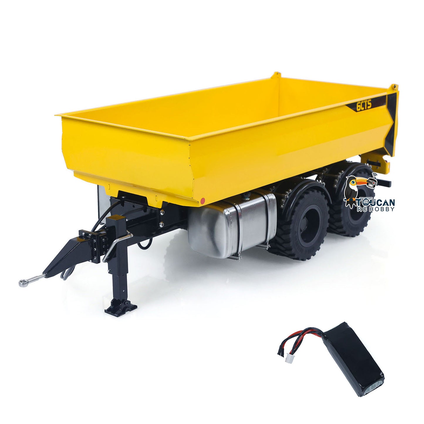RC Hydraulic Full Dump Trailer for CUT Model 1/14 Remote Control Hydraulic Wheeled Excavator LR914 Engineering Vehicle Painted