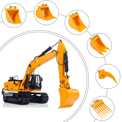 1/12 RC Hydraulic Excavator Metal Trapezoidal Bucket Narrow Toothless Toothed Grille Rake Attachment for 323GX Digger Construction Vehicle