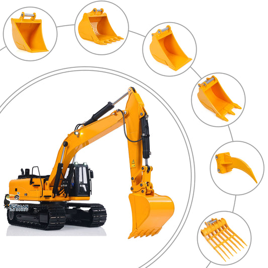1/12 RC Hydraulic Excavator Metal Trapezoidal Bucket Narrow Toothless Toothed Grille Rake Attachment for 323GX Digger Construction Vehicle