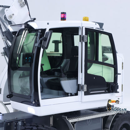 1/14 Remote Control Hydraulic Wheeled Excavator 7CH Valves 2WD/4WD Metal RC Digger RTR Axle Lock Flysky PL18EV Lite Light System