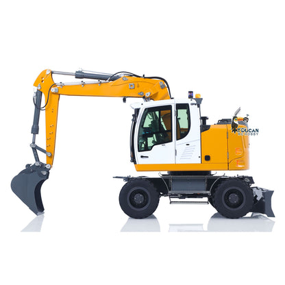 1/14 Remote Control Hydraulic Wheeled Excavator 7CH Valves 2WD/4WD Metal RC Digger RTR Axle Lock Flysky PL18EV Lite Light System