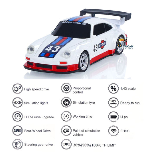 Fast Shipping  High Speed 2.4G Mini RC Drift Car 1/43 Racing Vehicles 4WD Ready to Go Mini Car Toy Model Radio Battery Lights