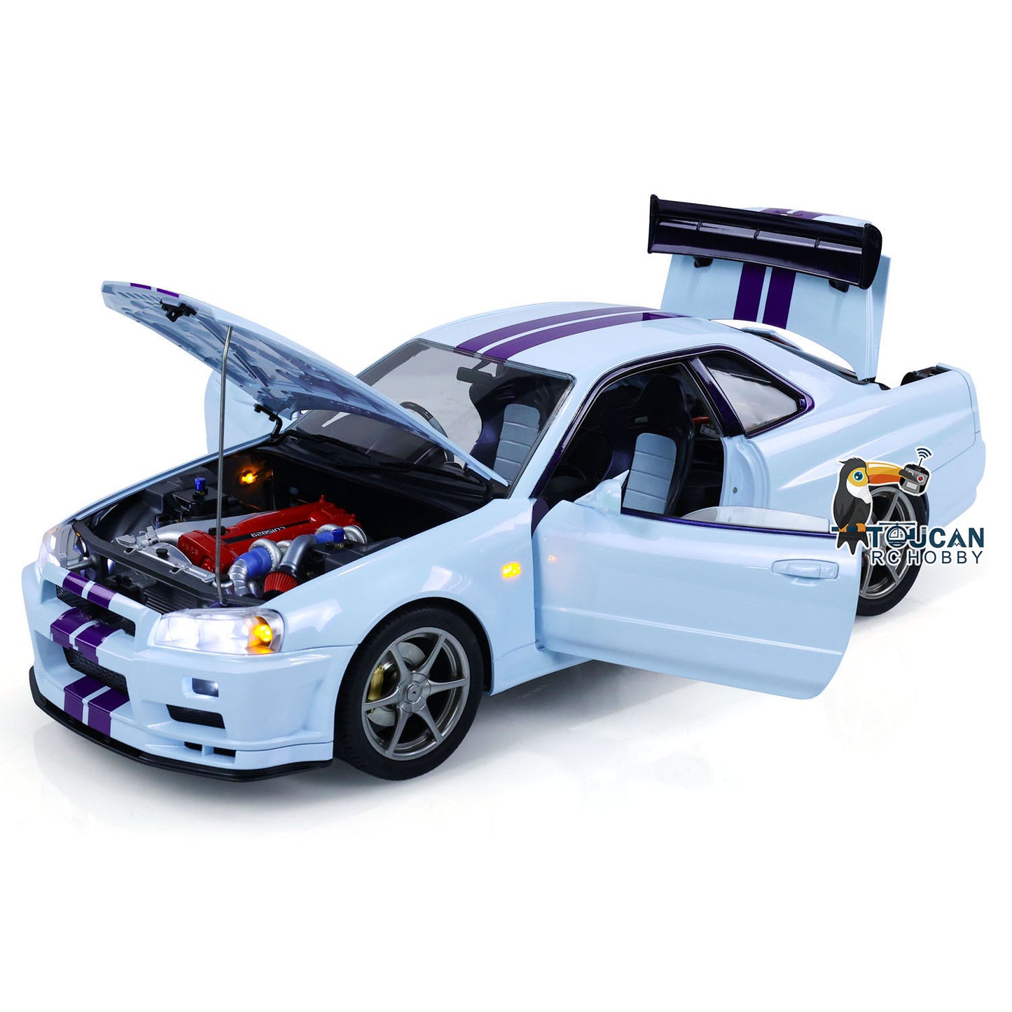 Capo 1/8 montiert lackiert RTR 4x4 4WD R34 RC Racing Drifting Auto mit Sound-Licht-System Rauchfunktion