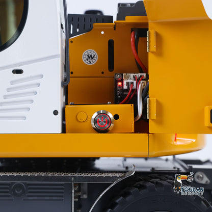 1/14 RC Hydraulic Wheeled Excavator LR914 8-ways Valve RTR Metal Remote Control 4*4 Digger Model Axle Lock Flysky PL18EV Lite
