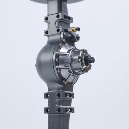 Metal Wheel Side Reduction Front Axle for 1/14 RC Hydraulic Loader ZW370 JDM-198 Radio Control Articulated Truck Model E450C Construction Vehicle