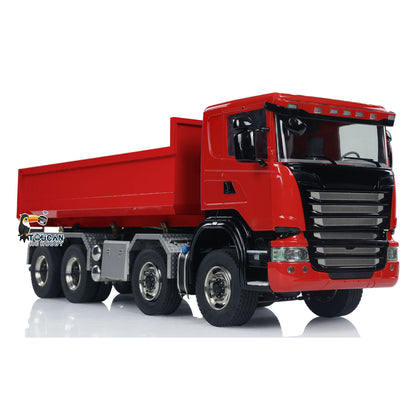 1:14 RC Hydraulic Roll-on Dump Truck 8x8 RC Tipper Car With Sounds Lights U-Shape Low Bucket