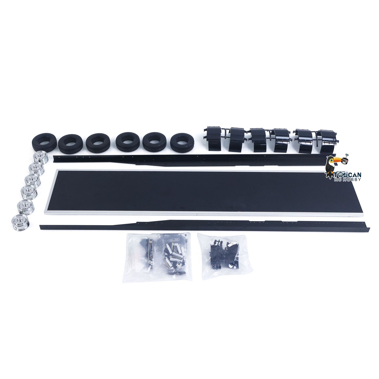 TOUCAN RC Chassis Flatbed RC Semi Trailer for DIY TAMIYA 1/14