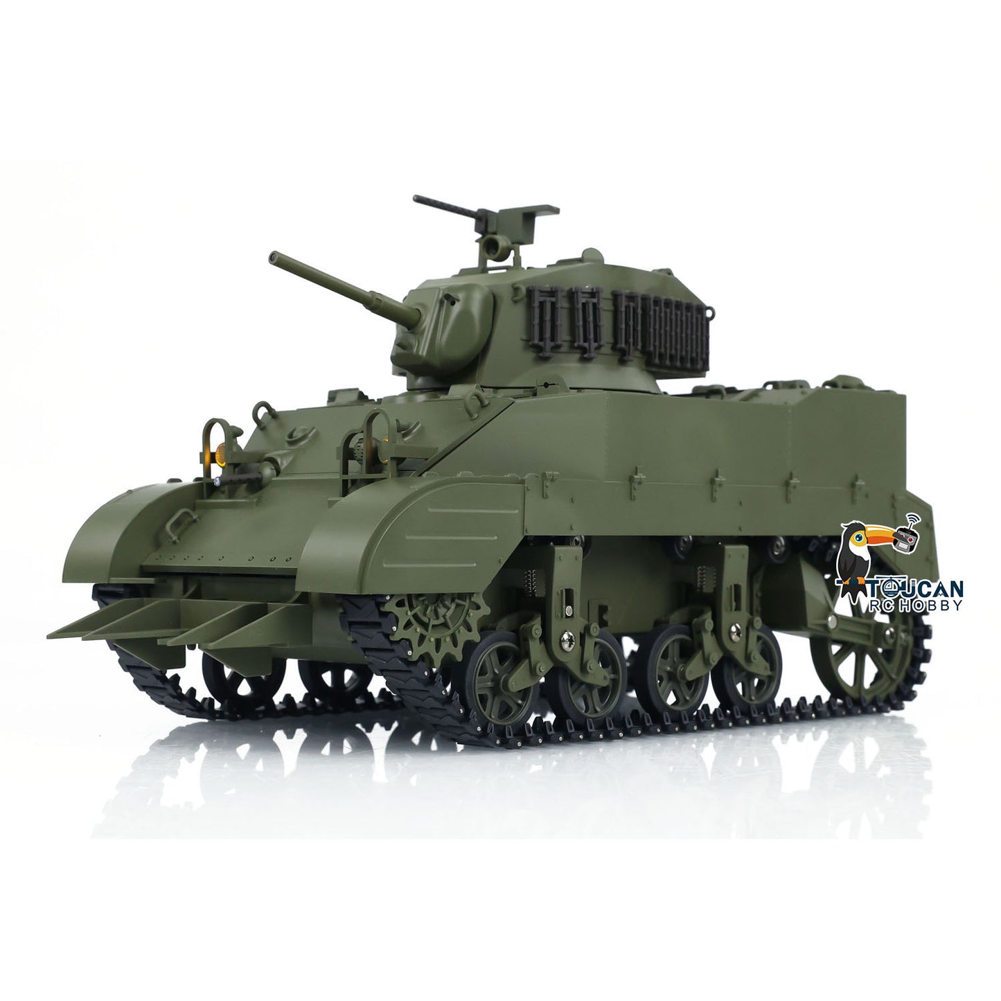 Char RTR à l'échelle 1/16 US Stuart M5A1 Char léger britannique VI à grande vitesse Son Lumières