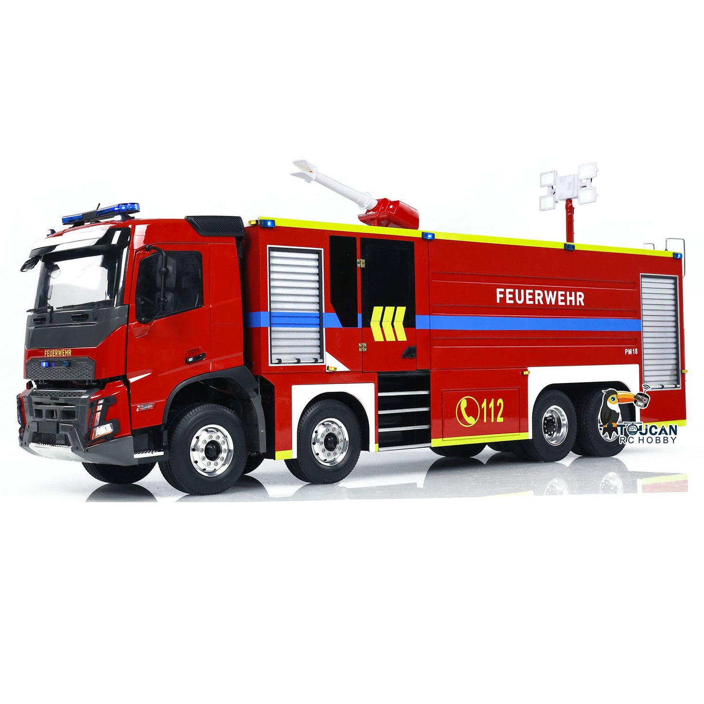 EN STOCK 1/14 Camion de pompiers télécommandé 8x4 RC Modèle de lutte contre les incendies