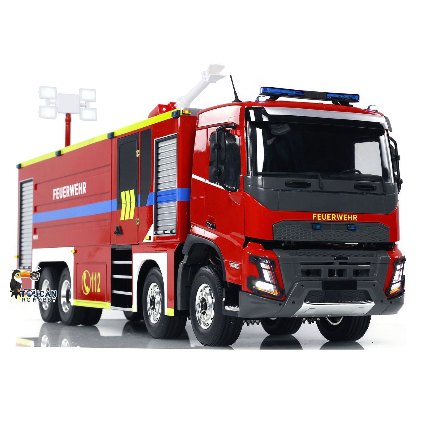 EN STOCK 1/14 Camion de pompiers télécommandé 8x4 RC Modèle de lutte contre les incendies