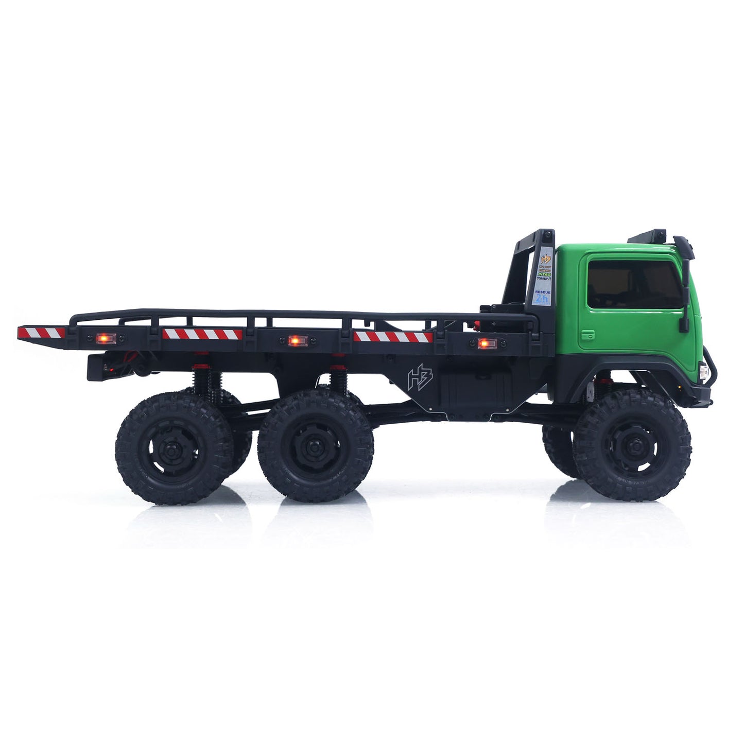 US Stock 1/18 Remote Control Flatbed Truck 6*6 Electric RC Off Road Vehicle Model Metal Chassis Gear Light System Flysky Radio No Sounds