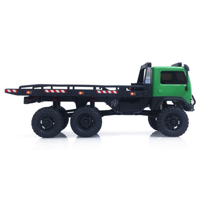 US Stock 1/18 Remote Control Flatbed Truck 6*6 Electric RC Off Road Vehicle Model Metal Chassis Gear Light System Flysky Radio No Sounds