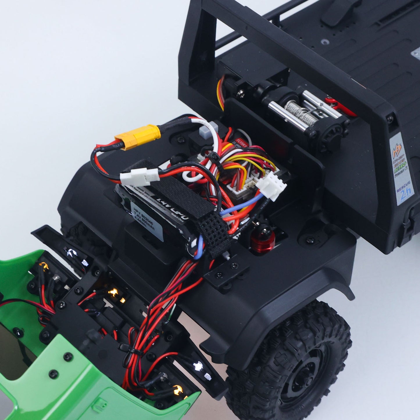 US Stock 1/18 Remote Control Flatbed Truck 6*6 Electric RC Off Road Vehicle Model Metal Chassis Gear Light System Flysky Radio No Sounds