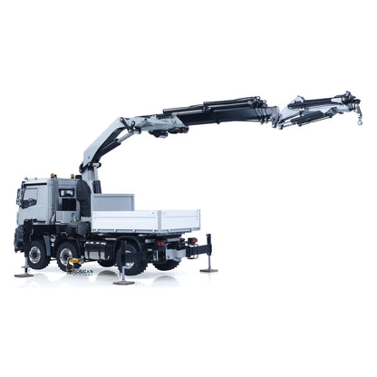 4151 AK Metal 1/14 RC Tractor Truck with Hydraulic Crane Fly Jib Arm Bucket 6*6 Remote Control Farm Car 3Speed Model Lorry Sound