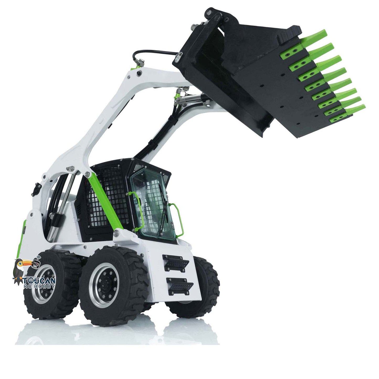 US STOCK LESU 1/14 Wheeled Skid-Steer Hydraulic RC Loader Aoue LT5H I6S Radio Controller