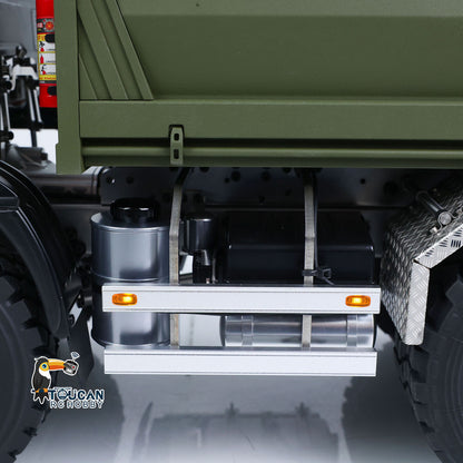 MD 1/14 6*6 Metal Radio Control Hydraulic Dump Truck 2-Speed Gearbox RC Tipper Model Differential Locks Radio Light Sound System