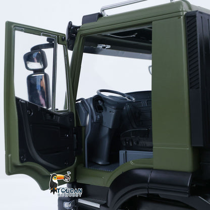MD 1/14 6*6 Metal Radio Control Hydraulic Dump Truck 2-Speed Gearbox RC Tipper Model Differential Locks Radio Light Sound System