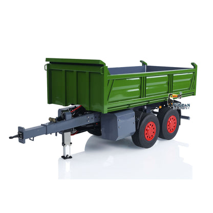 LESU 1/14 2 Axles RC Metal Trailer Remote Control Hydraulic Dump Trailer for Tractor Truck Dumper Radio Controlled Lorry Model