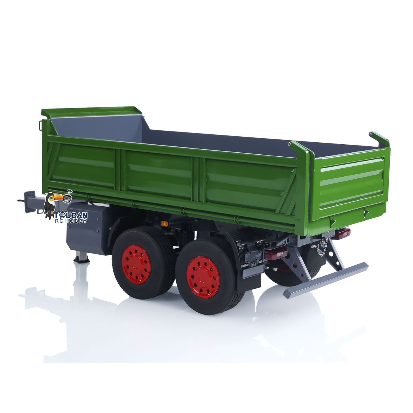 LESU 1/14 2 Axles RC Metal Trailer Remote Control Hydraulic Dump Trailer for Tractor Truck Dumper Radio Controlled Lorry Model