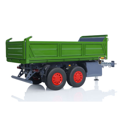 LESU 1/14 2 Axles RC Metal Trailer Remote Control Hydraulic Dump Trailer for Tractor Truck Dumper Radio Controlled Lorry Model