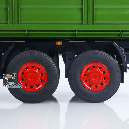 LESU 1/14 2 Axles RC Metal Trailer Remote Control Hydraulic Dump Trailer for Tractor Truck Dumper Radio Controlled Lorry Model