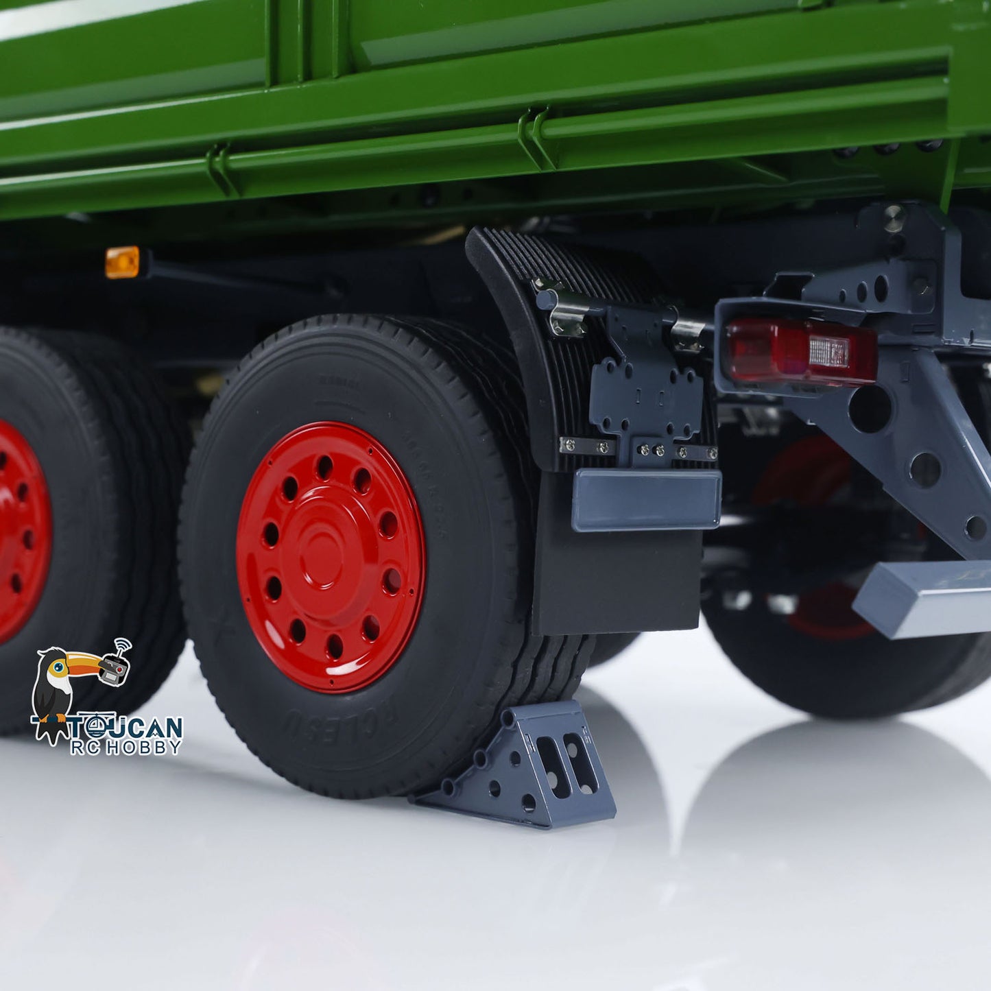 LESU 1/14 2 Axles RC Metal Trailer Remote Control Hydraulic Dump Trailer for Tractor Truck Dumper Radio Controlled Lorry Model