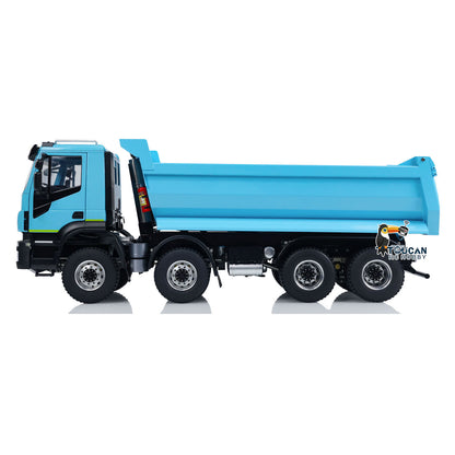 1/14 Metal 8x4 PNP Hydraulic RC Truck Dumper With 2-speed Transmission Gearbox Sound Light System