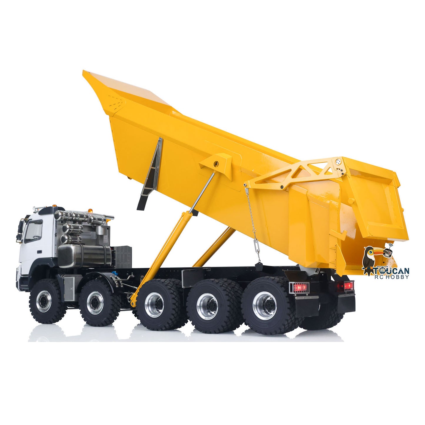 JDM 219 1/14 Metal RC Hydraulic Dumper Truck 10X10 10X6 Tipper 3Speed Axles Transfer Case Differential Locks