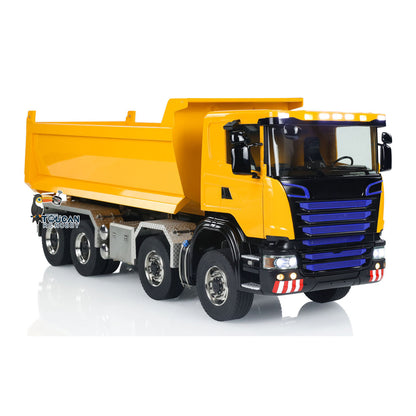 Metal 1/14 Remote Control Hydraulic Dump Truck 8x8 Full Tipper Car Differential