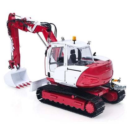 15MC LESU Metal 1/14 Hydraulic RC Excavator MC15 4 Arms Remote Control Digger Model 9 Ways Valve Dual Pumps Light Sound Radio Battery