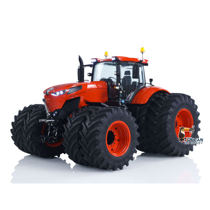 LESU 4x4 Metal 1/14 RC Hydraulic Tractor Car AOUE 1050 Radio Controlled Farm Truck Light Smoking Simulation Sound Differential